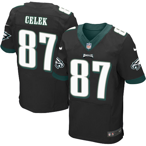 Men's Elite Brent Celek Nike Jersey Black Alternate - #87 NFL Philadelphia Eagles